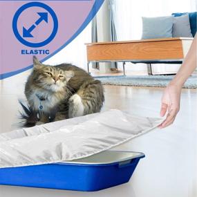 img 1 attached to 🐱 Alfapet Kitty Cat Pan Disposable, Elastic Sifting Liners - 5-Pack + 1 Solid Transfer Liner - for Large, X-Large, Giant, Extra-Giant Size Litter Boxes - Easy Fit Sta-Put Technology - Pack of 2: An Efficient Solution for Effortless Litter Box Maintenance