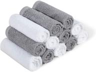 🧼 qioo 12-pack bamboo baby washcloths: multi-purpose fingertip towels for bathroom, hotel, spa, and kitchen" logo