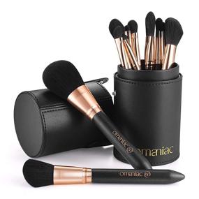 img 4 attached to 💄 OMANIAC Professional Makeup Brushes Set (12Pcs) - Pearl Flash Handles & Easy-to-Use Design: Perfect for Eyeshadow, Blush, and Full Face Makeup Application with Bonus Makeup Brushes Holder