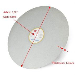 img 3 attached to SCOTTCHEN 8 Inch Diamond Flat Lap Wheel - 1/2 Inch Width - 240 Grit for Grinding, Sanding, Lapping, and Polishing Disc