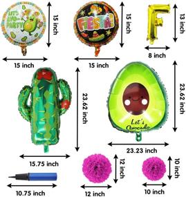 img 1 attached to 🎉 Mexican Fiesta Party Decorations Set: 27 Pieces with Cactus & Avocado Balloons, Tissue Pom Paper Flowers, Pennants, Garland, Backdrop Banner for Cinco De Mayo Celebration