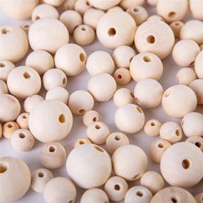 img 2 attached to 500Pcs Natural Wood Beads for Crafts, Assorted Sizes Unfinished Wooden Spacer Beads for Decor, Garland Making, Macrame Garland Decor, 8mm,10mm, 12mm,14mm, 16 mm, 20mm