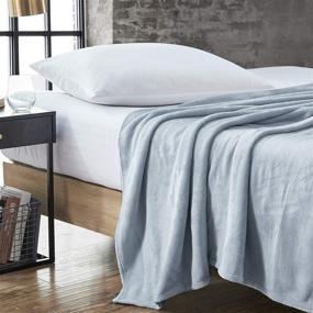 img 2 attached to 🛏️ Kenneth Cole Reaction Solid Collection Blanket - Ultra-Soft & Cozy Plush Fleece, Luxuriously Warm Bedding, Easy Care, King Size, Blue