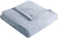 🛏️ kenneth cole reaction solid collection blanket - ultra-soft & cozy plush fleece, luxuriously warm bedding, easy care, king size, blue logo