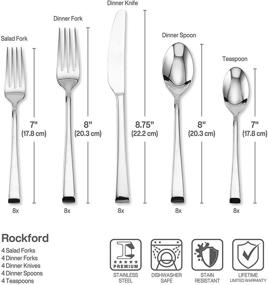 img 3 attached to 🍴 Микаса 5084212 набор столовых приборов Rockford из нержавеющей стали 20 предметов