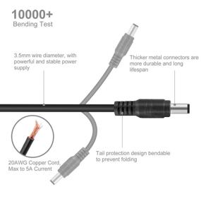 img 2 attached to 🔌 Onite 2pcs 3ft DC Male to Male Power Adapter Cable, 20AWG Cord 5.5x2.1mm for LED Strip, Surveillance Camera, CCTV Security Camera, LED Display, IP Camera, DVR, Router, Invoice Printer