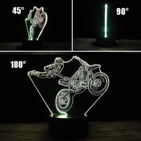 img 3 attached to Hipiya Motorcycle LED 3D Illusion USB Night Light - Ideal Motocross Gift for Boys, Men, and Motorcycle enthusiasts!