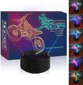 img 4 attached to Hipiya Motorcycle LED 3D Illusion USB Night Light - Ideal Motocross Gift for Boys, Men, and Motorcycle enthusiasts!