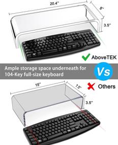 img 3 attached to 🖥️ Premium Acrylic Monitor Stand by AboveTEK: Custom Size Monitor Riser and Computer Stand for Home Office and Business with Sturdy Platform, Keyboard Storage, and Multi-Media Laptop Printer TV Screen Compatibility