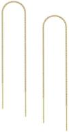 💎 set of 4 gold plated 925 sterling silver delicate threader earrings with pull-through threaded long chain tassels - 6 inch minimalist jewelry findings ss339-6 logo