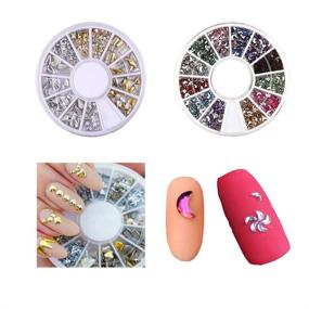 img 2 attached to 🌸 Floral Geometric Nail Stamp Plate Kit with Stamper, Scraper, Rhinestones, Mandala Dotting Pen, NAI Striping Tape, Manicure DIY Decorations