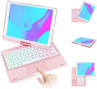 🌸 touchpad ipad 8th gen case with keyboard - compatible with ipad keyboard 7 gen, ipad air 3, ipad pro 10.5 - 2.4 inch built-in touchpad - apple pencil holder - 12 color backlit - 150 days battery life - rose gold logo