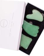 🌿 natural aventurine green gua sha tools - face contour stone and body scraper set, ideal for physical therapy muscle massage, lymphatic drainage, and acupuncture stone therapy logo