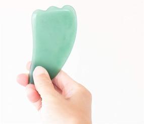 img 1 attached to 🌿 Natural Aventurine Green Gua Sha Tools - Face Contour Stone and Body Scraper Set, Ideal for Physical Therapy Muscle Massage, Lymphatic Drainage, and Acupuncture Stone Therapy