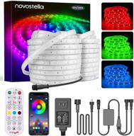 🔆 novostella 105 футовый умный наружный светодиодный тросовый свет: rgb-полосы синхронизации с музыкой, управление через приложение и rf-дистанционное управление, набор светильников для изменения цвета и регулировки яркости наружного освещения, подходит для сада, лестницы, вечеринок - 24v ip65. логотип