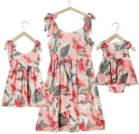 img 1 attached to PopReal: Adorable Shoulder Straps Bowknot Sundress for Girls