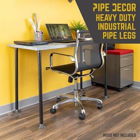 img 3 attached to 🔧 Industrial Steel Grey Pipe Decor 30 inch Table Legs (4 Pack) with Round Flange Fittings, Authentic Steel Plumbing Pipe and DIY Dining Table Leg Kit including Hardware