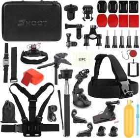 img 4 attached to Ultimate 49in1 Accessories Kit with 42.5inch Monopod for GoPro Hero 9 8 HERO7 Black Silver White/6/5/4/3+/3/5 Session/Hero(2018)/Fusion OSMO Action Camera - Waterproof Case, Head Strap Included!