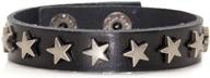 🌟 stylish xusamss hip hop alloy star wristband leather cuff bracelet, 7.5 inches - rock the fashion scene! logo