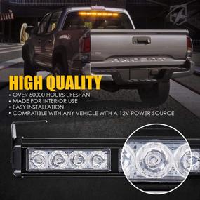 img 2 attached to 🚨 Xprite 31.5" Amber LED Emergency Traffic Advisor Strobe Warning Light Bar - Ideal for Construction Vehicles, Trucks, SUVs & ATVs - Powerful Flashing Lightbar with Cigarette Lighter Suction Cup Mount