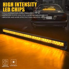 img 3 attached to 🚨 Xprite 31.5" Amber LED Emergency Traffic Advisor Strobe Warning Light Bar - Ideal for Construction Vehicles, Trucks, SUVs & ATVs - Powerful Flashing Lightbar with Cigarette Lighter Suction Cup Mount