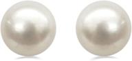 💎 jewelili sterling silver 8.5 mm aqua water pearl stud earrings: perfect mother's day gift for mom, women, wife, girls logo