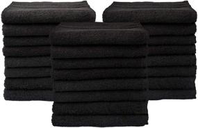 img 4 attached to 🖤 Bliss Casa 24 Pack Salon Towels - 16 x 27 Inch Hand Towels for Salon, Hair, Gym, Spa (Black)