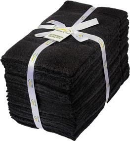 img 3 attached to 🖤 Bliss Casa 24 Pack Salon Towels - 16 x 27 Inch Hand Towels for Salon, Hair, Gym, Spa (Black)