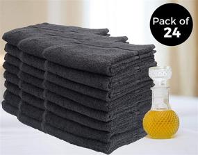 img 1 attached to 🖤 Bliss Casa 24 Pack Salon Towels - 16 x 27 Inch Hand Towels for Salon, Hair, Gym, Spa (Black)