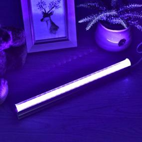 img 2 attached to Leciel 6W Portable UV LED Black Light Fixtures: Perfect for Halloween, Blacklight Parties, UV Art, Stain Detection, and more!