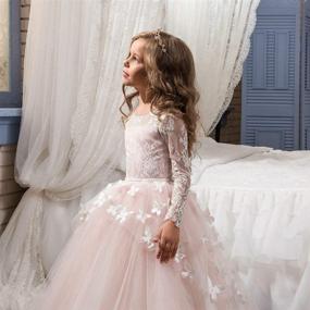 img 1 attached to 👗 Charming Communion Dresses with Carat Sleeves for Girls' Clothing