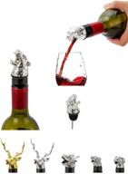 🍷 animal wine pourer aerator leopard (silver): ideal holiday gift set – xmas, birthday, valentine's or hostess surprise! reindeer, bear, dog, dragon options too! логотип