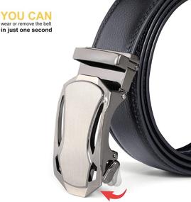 img 2 attached to 👔 Men's Leather Ratchet Comfort Automatic Buckle Belt Accessory