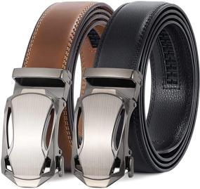 img 4 attached to 👔 Men's Leather Ratchet Comfort Automatic Buckle Belt Accessory