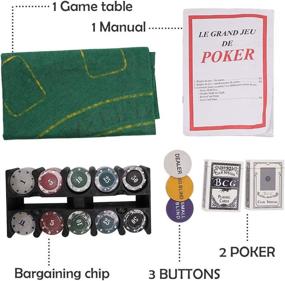 img 1 attached to 🎰 ShellKingdom Poker Chip Set: 200 Chips Texas Holdem & Blackjack Game Set with Table Cloth for Family Friends Party