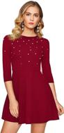 💃 floerns beaded flare skater dress: stylish women's clothing with sparkling details logo