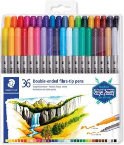 img 3 attached to 🖍️ Staedtler Dual-Ended Fiber-Tip Pens, Water-Soluble Ink, Fine & Bold Writing and Coloring Tips, Assorted Colors - Set of 36