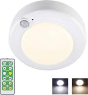 hongut battery powered led ceiling light with remote control - indoor motion sensor light for shower, closet, cabinet, bathroom, hallway, stair, wall, shed - wireless stick overhead light logo