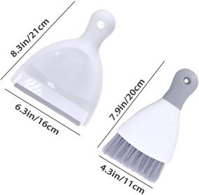 img 3 attached to 🧹 Dustpan and Brush Set for Dusting Small Spaces – Mini Dust Pans with Brushes, Ideal for Tables, Desks, Countertops, Keyboards, Pets, and More – Compact Cleaning Broom Nesting with Dust Pan Brush