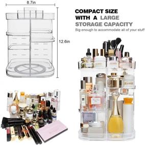 img 2 attached to 💄 AMEITECH 360-Degree Makeup Organizer - DIY Adjustable Rotating Cosmetic Storage Carousel, Spinning Makeup Holder Storage Rack with 5 Layers Large Capacity, Ideal for Countertop, Square Shape