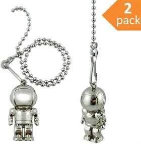 img 2 attached to Wayilea Ceiling Fan and Light Pulls Chain: Stainless Steel Beaded Chains with Astronaut Ornaments - Ideal Space-Themed Decor for Kids' Gifts & Lamp Fixtures