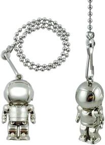 img 4 attached to Wayilea Ceiling Fan and Light Pulls Chain: Stainless Steel Beaded Chains with Astronaut Ornaments - Ideal Space-Themed Decor for Kids' Gifts & Lamp Fixtures