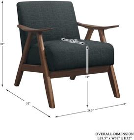 img 1 attached to Stylish and Comfortable: Lexicon Elle Accent Chair in Dark Gray