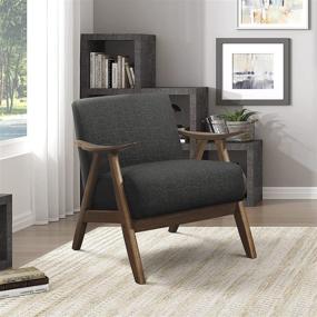 img 4 attached to Stylish and Comfortable: Lexicon Elle Accent Chair in Dark Gray