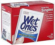 wet ones singles 24-count wipes, pack of 3 - convenient wet wipes bundle logo