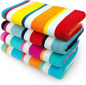 img 4 attached to Kaufman Ultrasoft Plush Velour Oversized Towel - 100% 🛀 Combed Ring Spun Cotton, Quick Dry, Highly Absorbent - 4 Pack