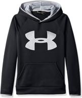 active kids' under armour symbol hoodie in black and red: fashionable and functional boys' clothing логотип
