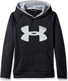 img 2 attached to Active Kids' Under Armour Symbol Hoodie in Black and Red: Fashionable and Functional Boys' Clothing
