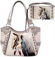 feather conceal women's handbags, wallets, and top-handle bags by justin west embroidery logo