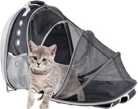 img 1 attached to 🐱 Convenient and Safe Cat Backpack Carrier for Travel and Outdoor Adventures - Expandable, Foldable, Breathable - Ideal for Large Cats up to 22 Lbs